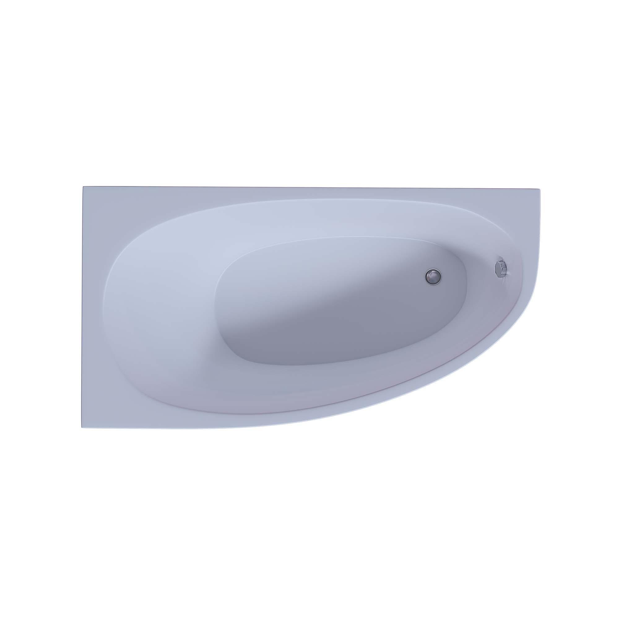 Акриловая асимметричная ванна Aquatek Eco-Friendly Дива 170х90 без фронтального экрана, без гидромассажа, без опоры(каркаса), левая