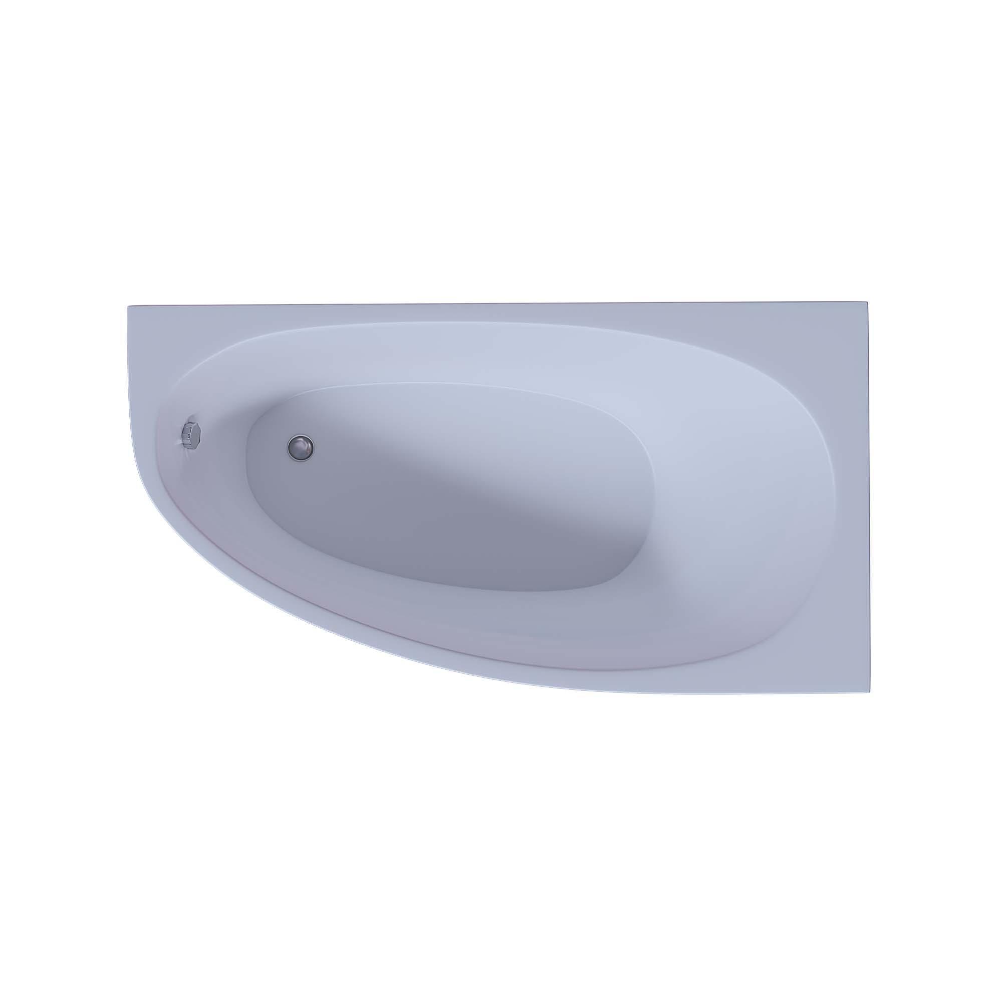 Акриловая асимметричная угловая ванна Aquatek Eco-Friendly Дива 160х90 без фронтального экрана, без гидромассажа, без опоры(каркаса), правая