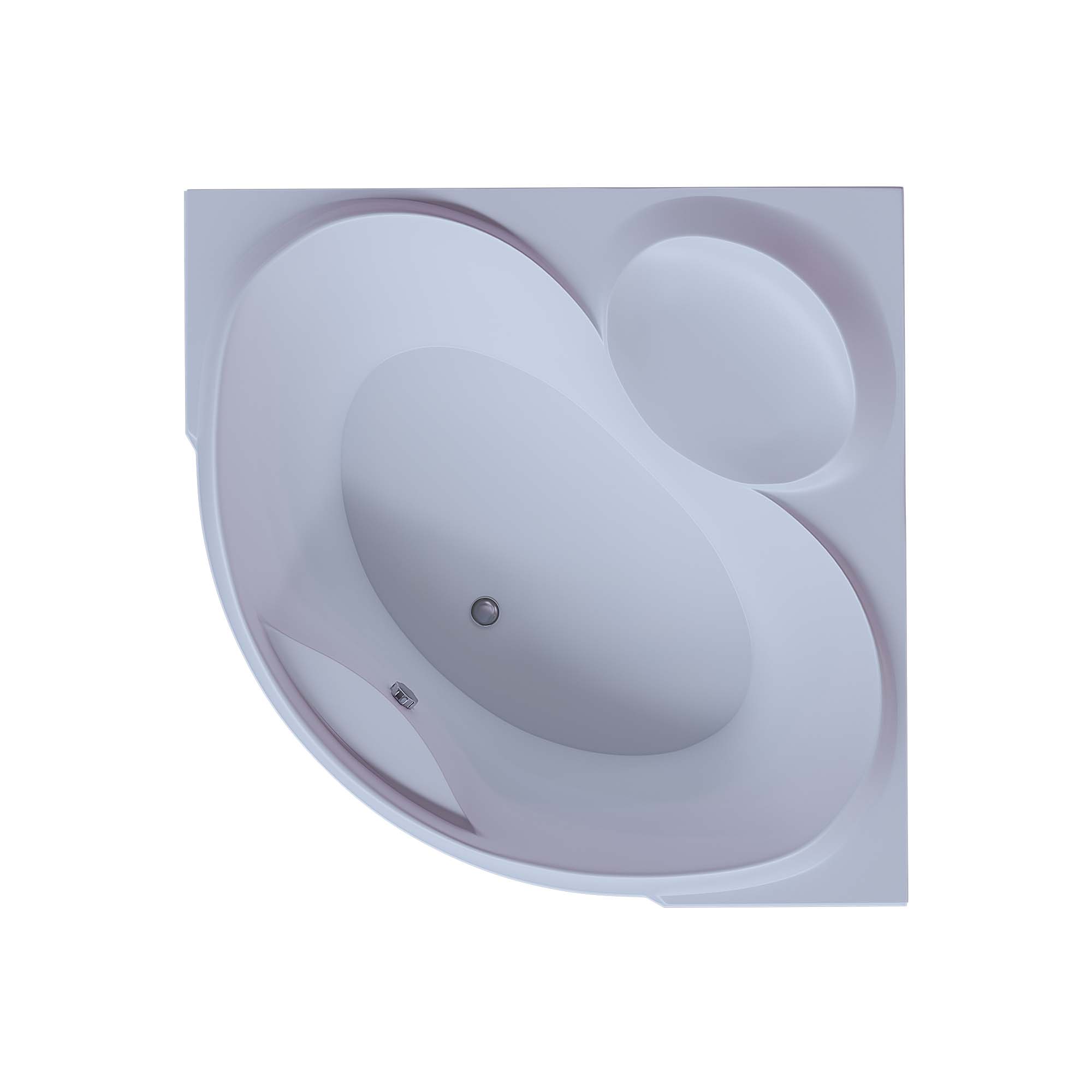 Акриловая угловая ванна Aquatek Эпсилон 150х150 без фронтального экрана, без гидромассажа, вклеенный сварной каркас