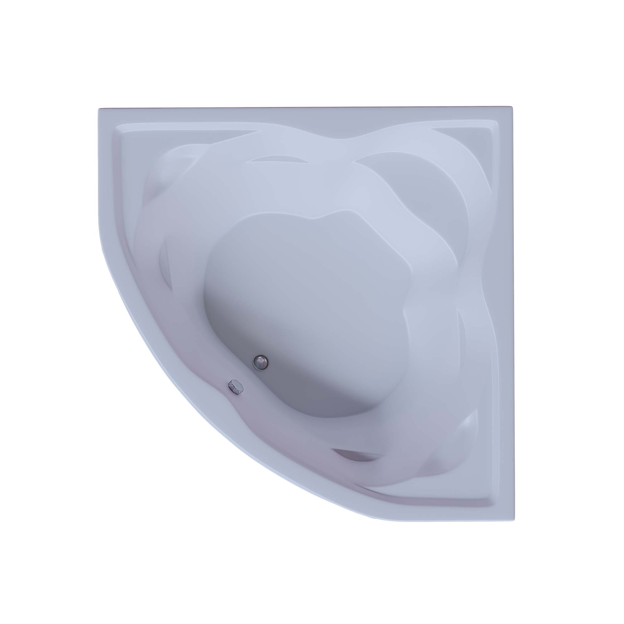 Акриловая угловая ванна Aquatek Сириус 164х164 без фронтального экрана, без гидромассажа, вклеенный сварной каркас