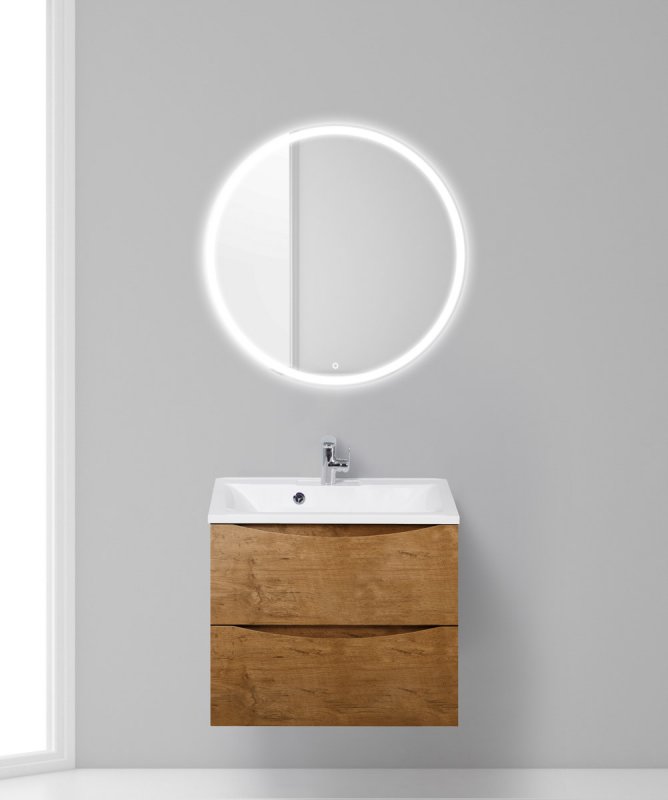 Тумба с раковиной подвесная BelBagno MARINO 65 Rovere Nature, раковина белая