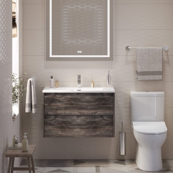 BelBagno - Тумба с раковиной подвесная  KRAFT 39 80 Pino Pasadena, раковина белая BB-8099-3-80
