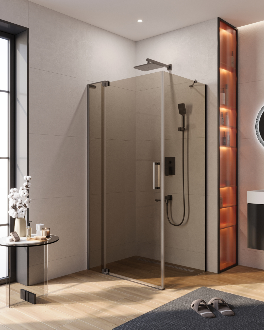 Душевой уголок CEZARES SLIDER-AH-1-100-70/80-BR-GM