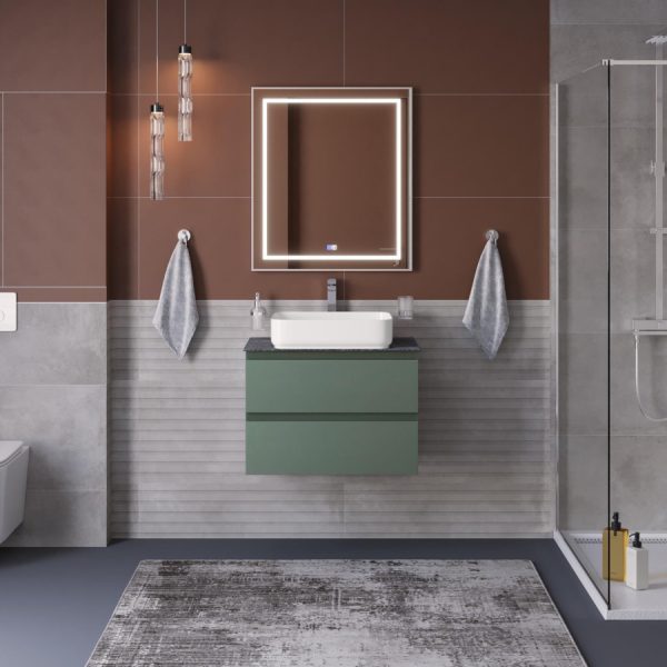 BelBagno - Тумба со столешницей подвесная  KRAFT 70 Еловый Матовый, столешница KEP-70-GRN