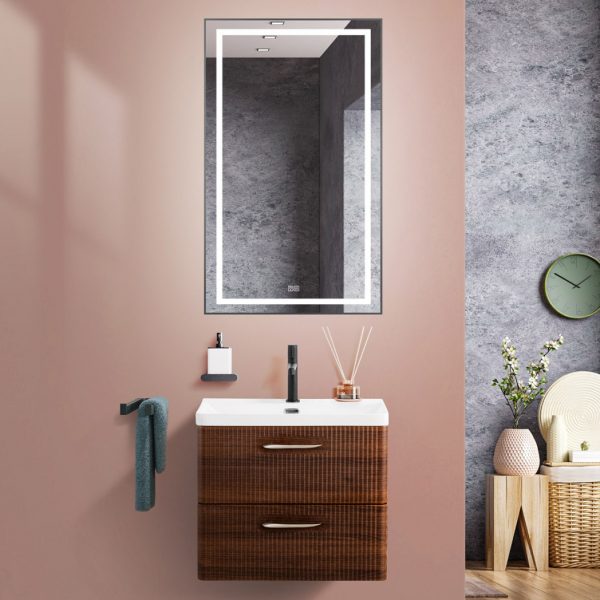 BelBagno - Тумба с раковиной подвесная  DUE 60 Noce, раковина белая