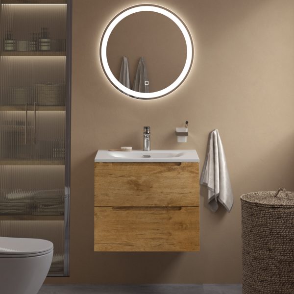BelBagno - Тумба с раковиной подвесная  ETNA 39 60 Rovere Nature, раковина белая BB-8099-3-60