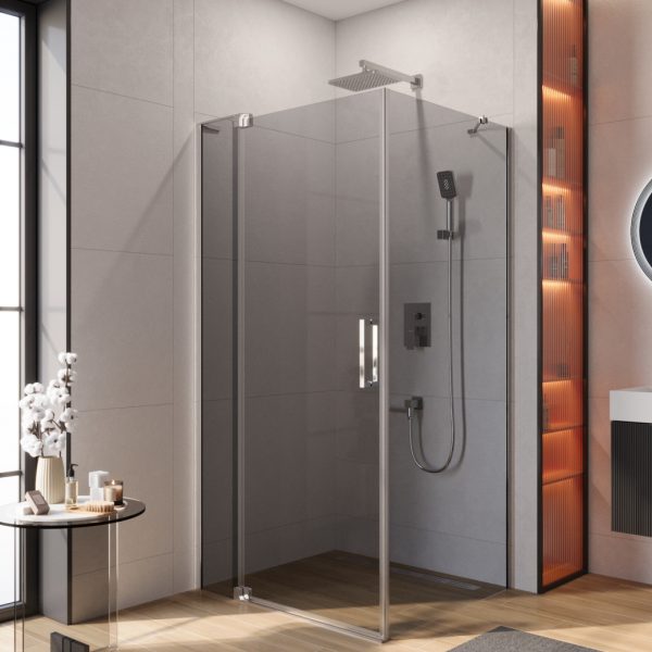 CEZARES - Душевой уголок  SLIDER-AH-1-90-90/100-GRIGIO-Cr