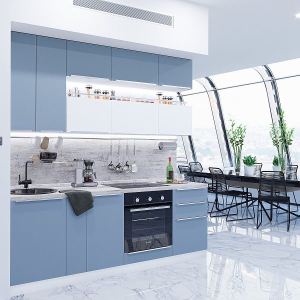 Кухня Vivat - Фьюжн-01 Silky Blue/Silky White