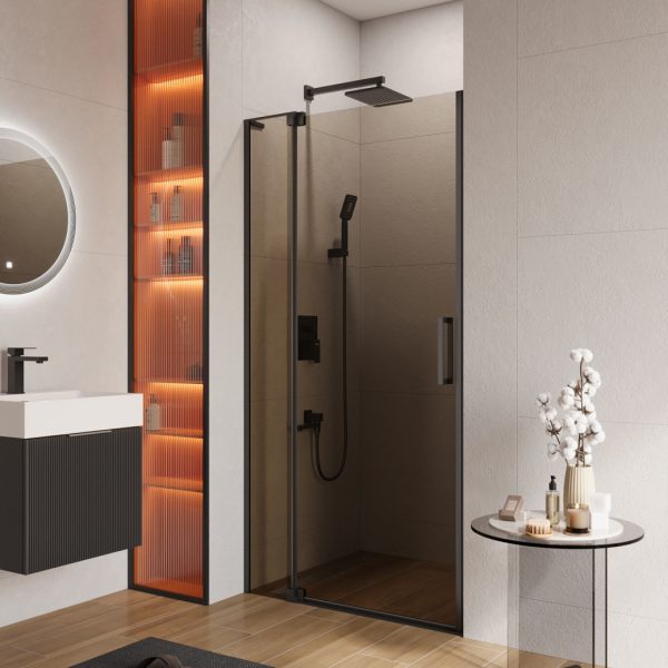 CEZARES - Душевая дверь в нишу  SLIDER-B-1-90/100-BR-NERO