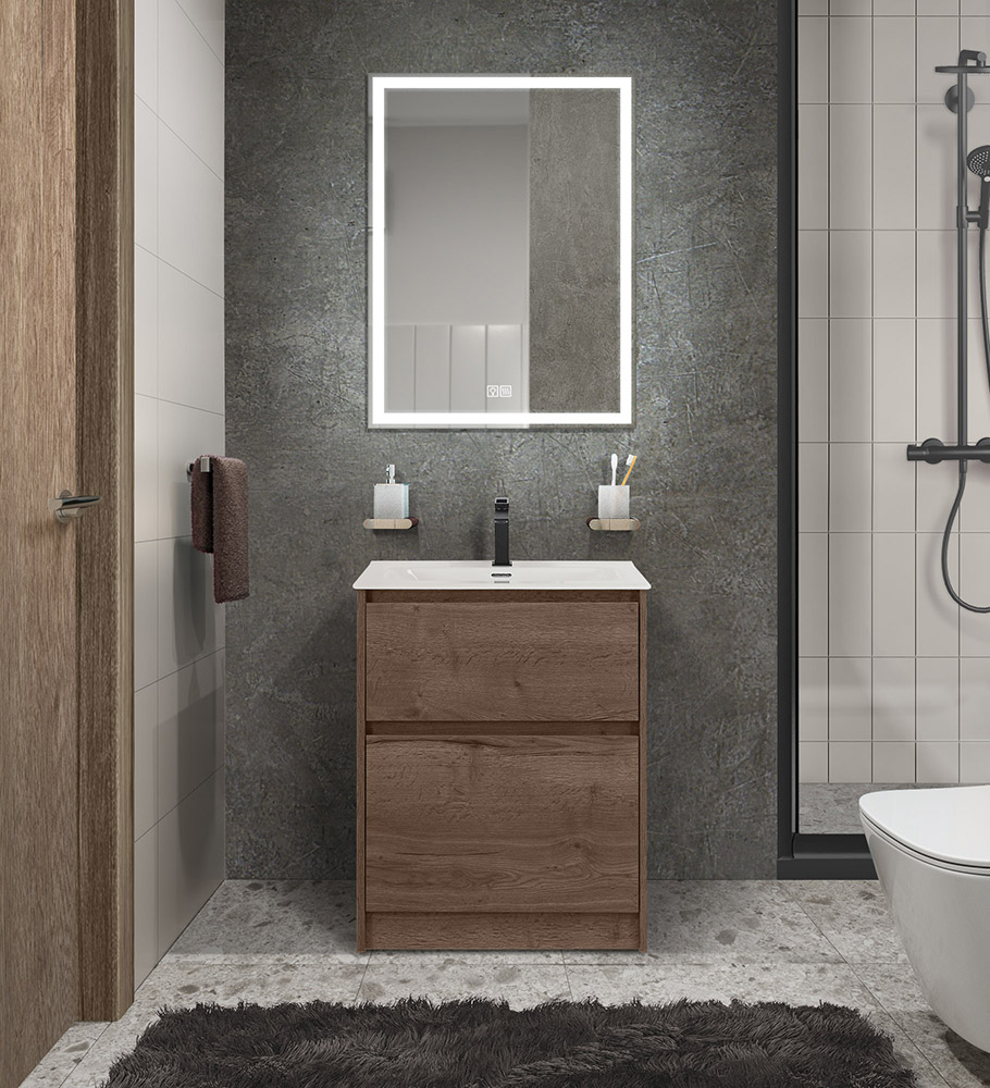 Тумба с раковиной напольная BelBagno KRAFT 39 60 Rovere Tabacco, раковина белая