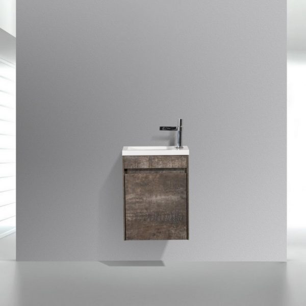 BelBagno - Тумба с раковиной подвесная с дверкой  PIETRA MINI 40-L Stone, раковина белая