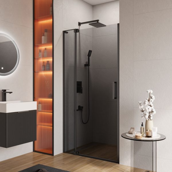 CEZARES - Душевая дверь в нишу  SLIDER-B-1-100/110-GRIGIO-NERO