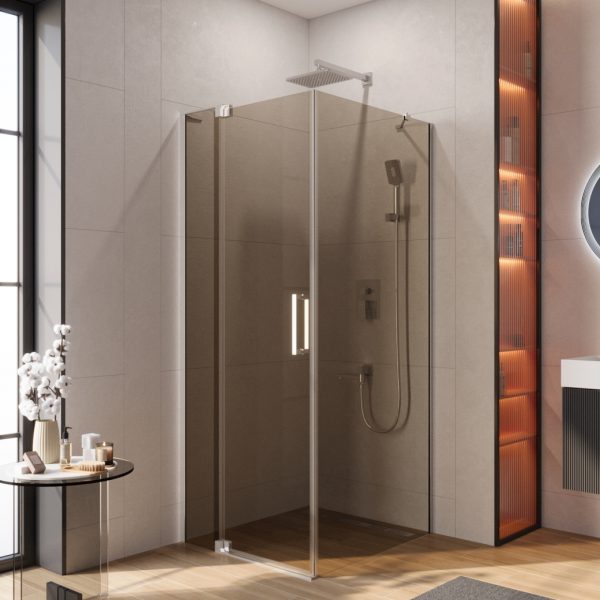 CEZARES - Душевой уголок  SLIDER-AH-1-90-80/90-BR-Cr