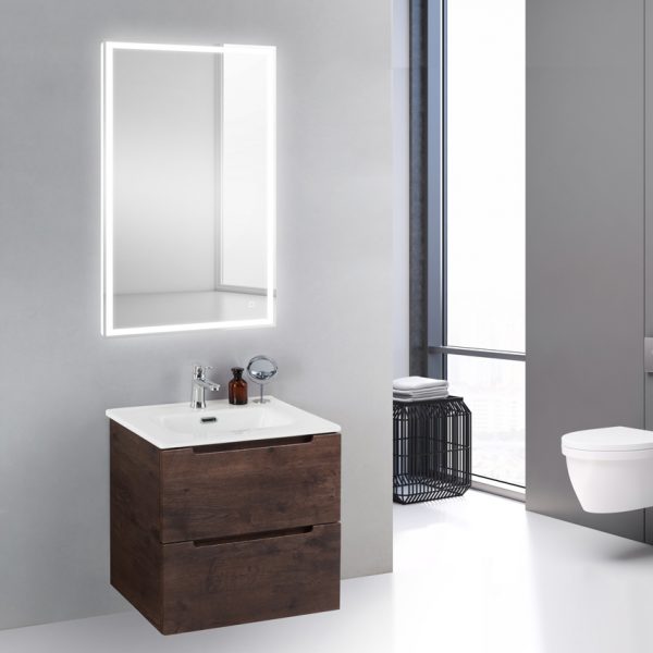 BelBagno - Тумба с раковиной подвесная  ETNA 39 60 Rovere Moro, раковина белая