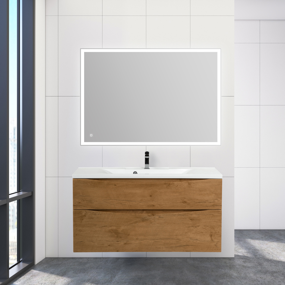 Тумба с раковиной подвесная BelBagno MARINO-H60 100 Rovere Nature, раковина белая