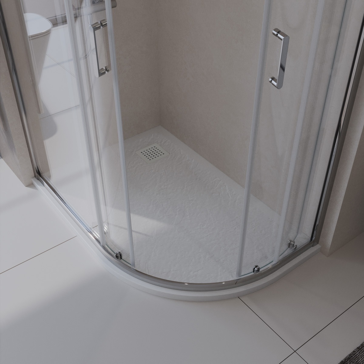 Душевой поддон из искусственного мрамора в комплекте с сифоном BelBagno UNO TRAY-MR-UNO-RH-120/80-550-35-W-L-CR