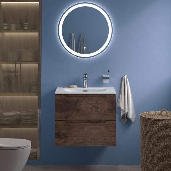 BelBagno - Тумба с раковиной подвесная  ETNA 39 70 Rovere Moro, раковина белая BB-8099-3-70