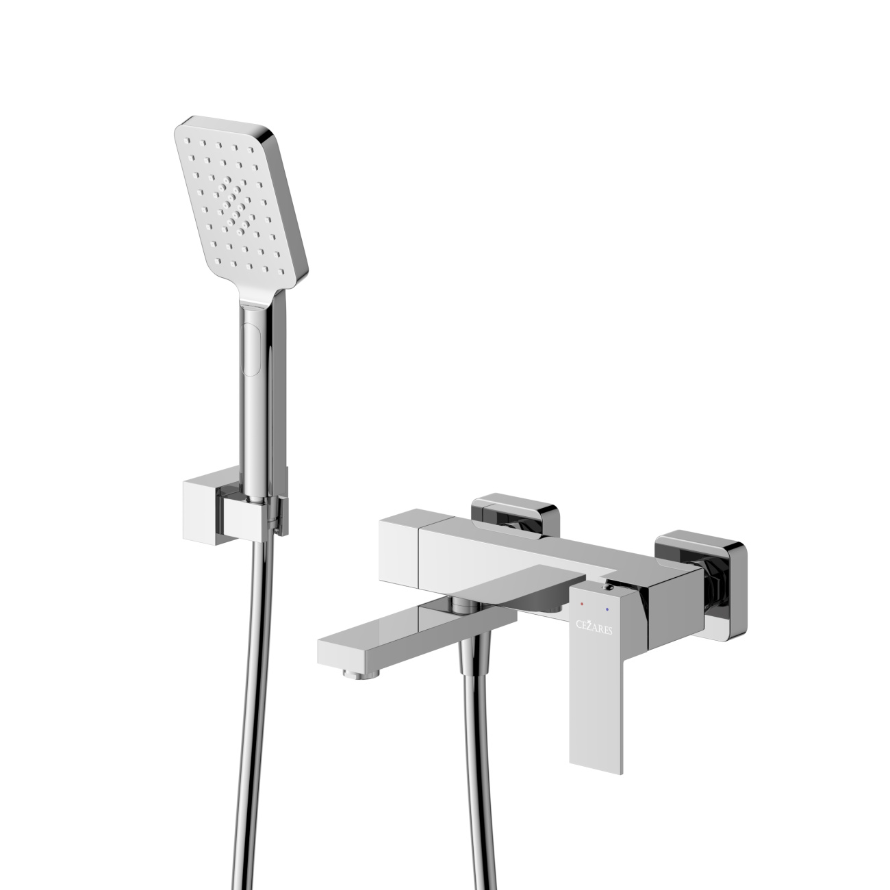 Смеситель для ванны и душа в комплекте с ручным душем, шлангом и держателем CEZARES SLIDER-VD-01