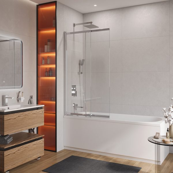 CEZARES - Душевая шторка на ванну  SLIDER-VF-11-80/150-C-Cr