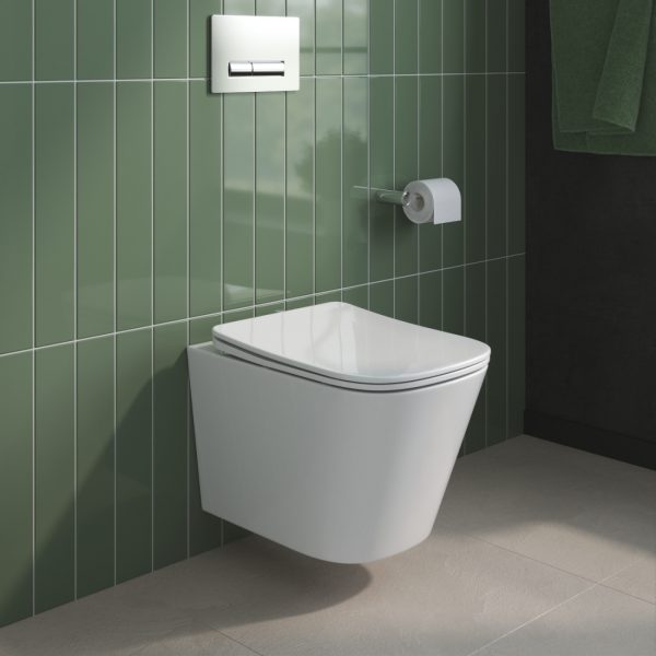 BelBagno - Унитаз подвесной безободковый с сиденьем  DUE 2.0 BB7107CHR/SC
