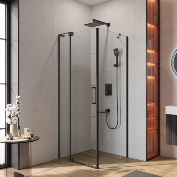 CEZARES - Душевой уголок  SLIDER-AH-1-80-70/80-C-NERO