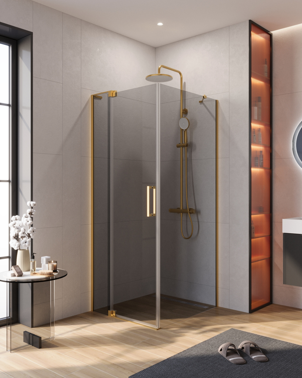 Душевой уголок CEZARES SLIDER-AH-1-90-70/80-GRIGIO-BORO