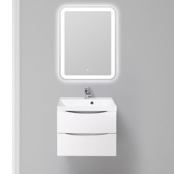 BelBagno - Тумба с раковиной подвесная  MARINO 60 Bianco Lucido, раковина белая