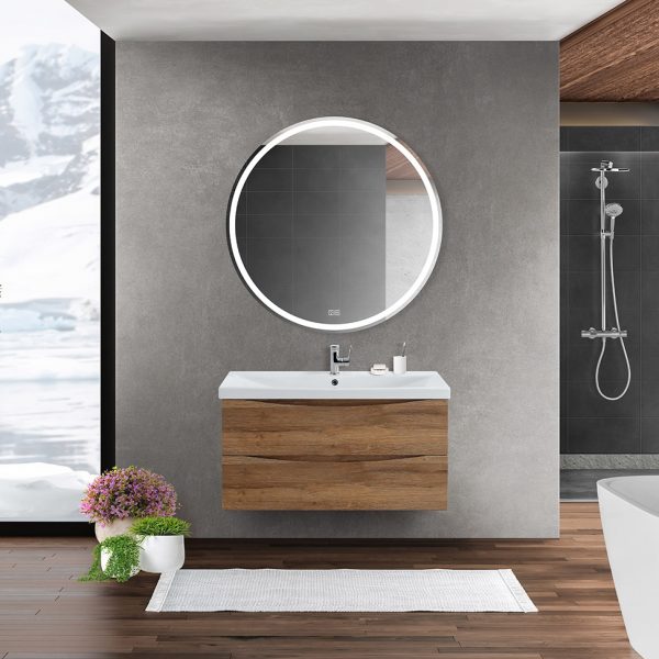 BelBagno - Тумба с раковиной подвесная  MARINO-CER 100 Rovere Rustico, раковина белая