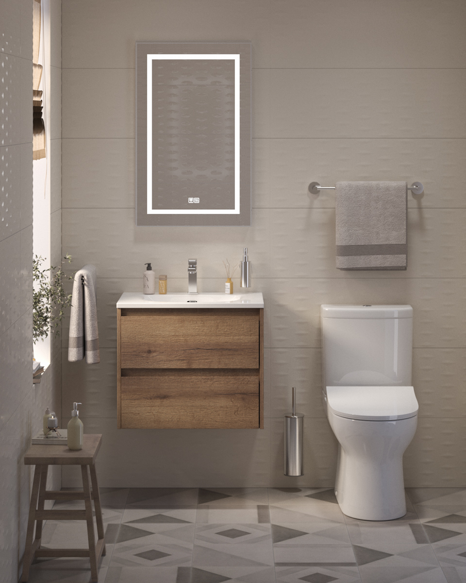 Тумба с раковиной подвесная BelBagno KRAFT 39 70 Rovere Tabacco, раковина белая BB-8099-3-70