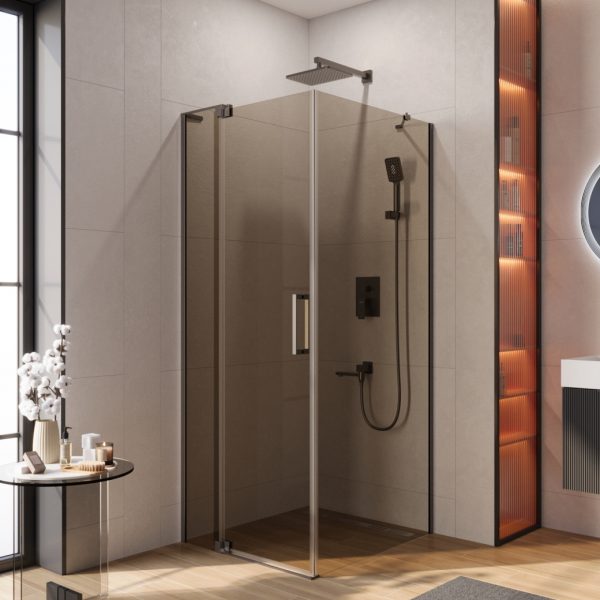CEZARES - Душевой уголок  SLIDER-AH-1-80-80/90-BR-GM