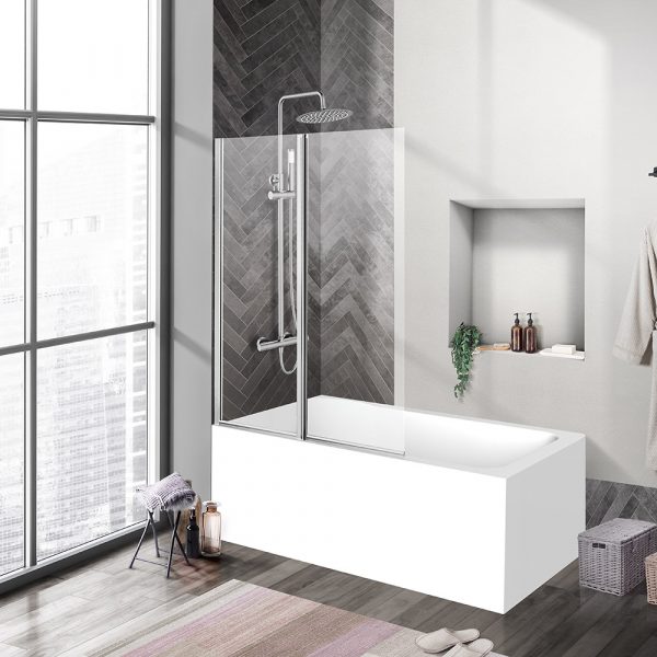 BelBagno - Душевая шторка на ванну  UNO-V-2-110/150-C-Cr