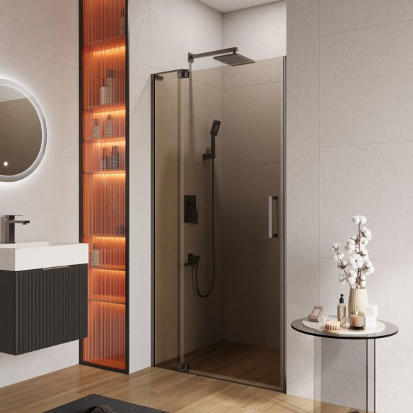 CEZARES - Душевая дверь в нишу  SLIDER-B-1-90/100-BR-GM