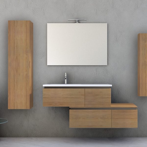 CEZARES - Тумба с раковиной подвесная  AVRIL 100 Rovere Tabacco