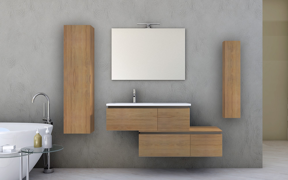 Тумба с раковиной подвесная CEZARES AVRIL 100 Rovere Tabacco