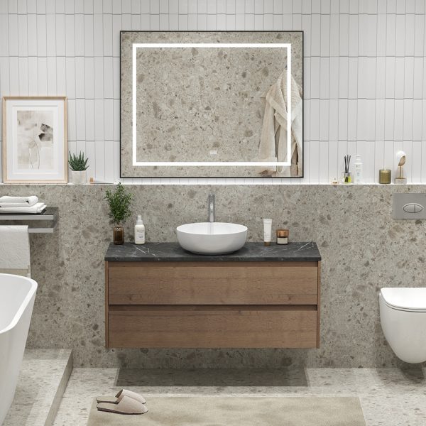 BelBagno - Тумба со столешницей подвесная  KRAFT 120 Rovere Tabacco