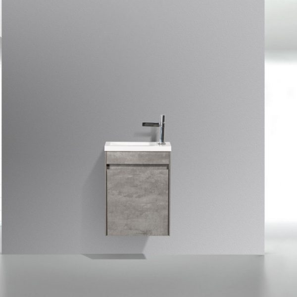 BelBagno - Тумба с раковиной подвесная с дверкой  PIETRA MINI 40-L Stucco Cemento, раковина белая