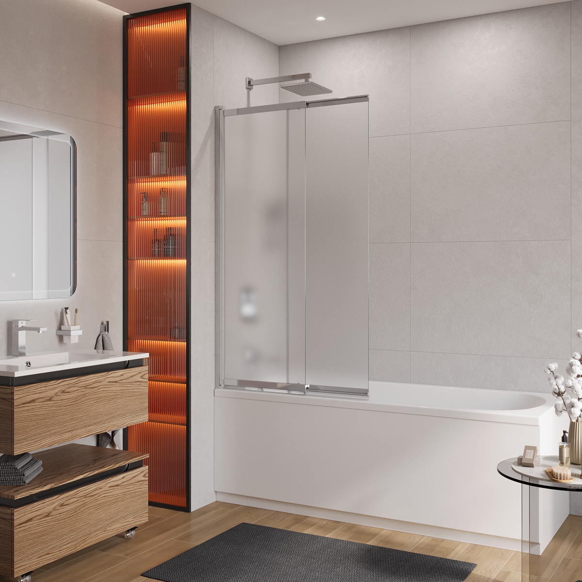 Душевая шторка на ванну CEZARES SLIDER-VF-11-100/150-P-Cr