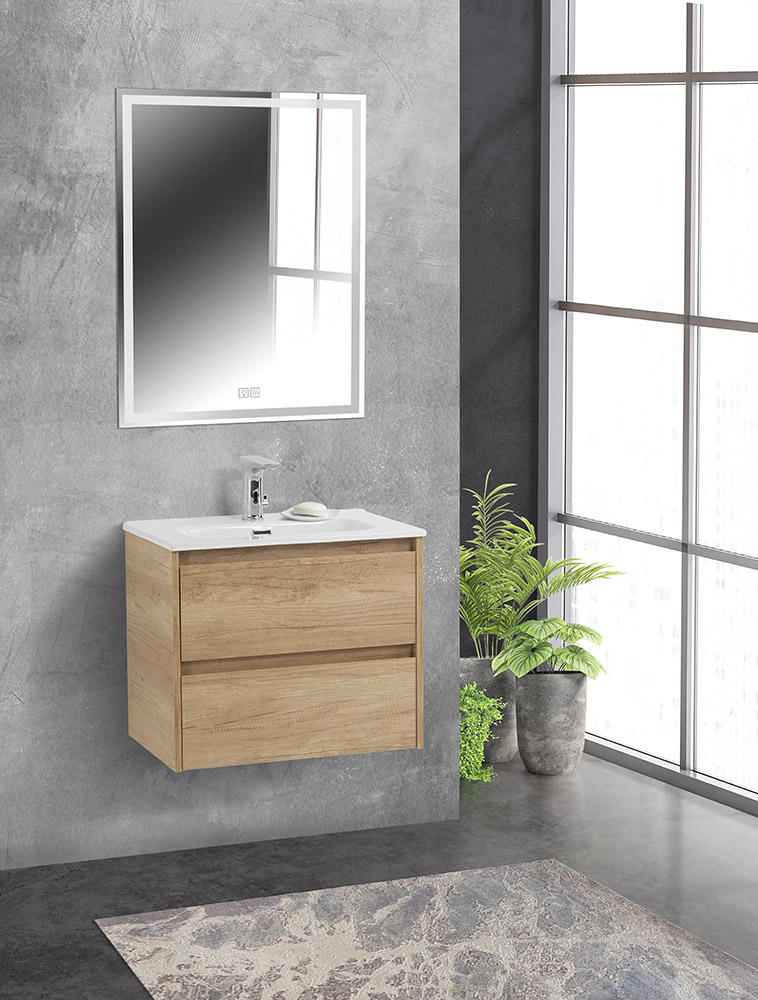 Тумба с раковиной подвесная BelBagno KRAFT 39 60 Rovere Nebrasca Nature, раковина белая