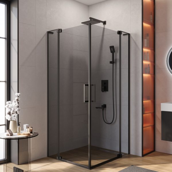 CEZARES - Душевой уголок  SLIDER-AH-2-70/80-100/110-GRIGIO-NERO