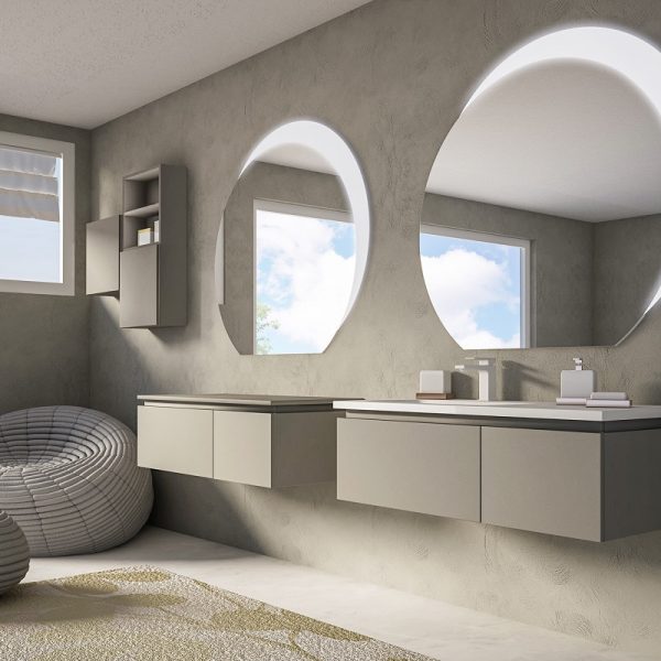 CEZARES - Тумба с раковиной подвесная  AVRIL 100 Grigio Talpa