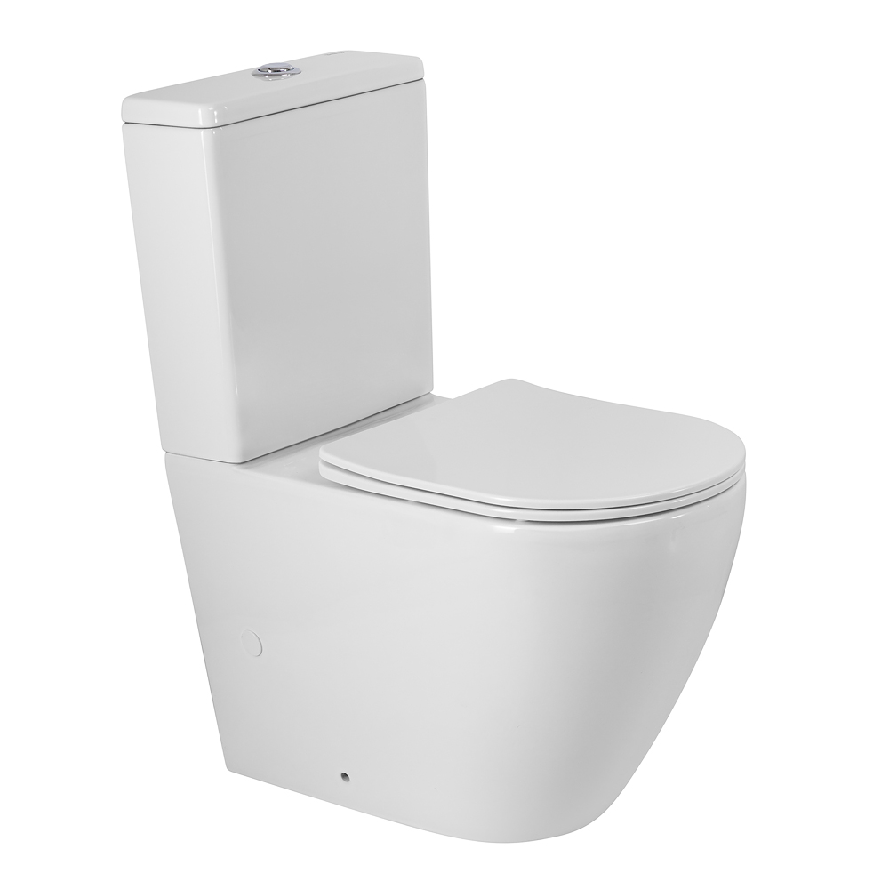 Унитаз-компакт безободковый с сиденьем BelBagno SFERA-R BB2141CPR/SC