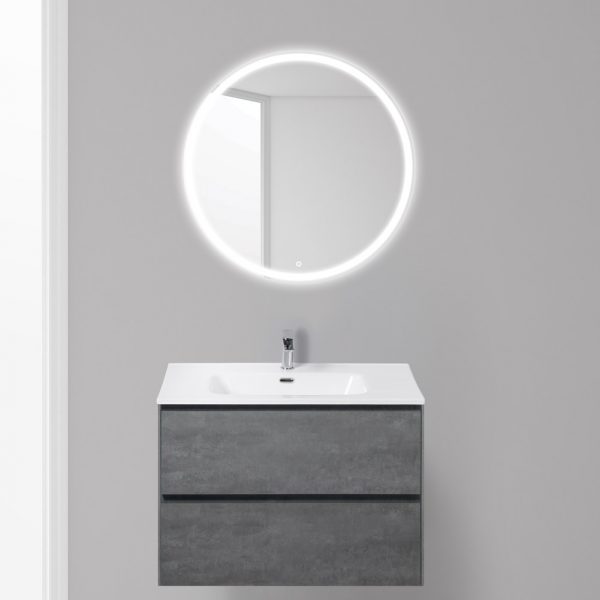 BelBagno - Тумба с раковиной подвесная  PIETRA 80 Stucco Cemento, раковина белая