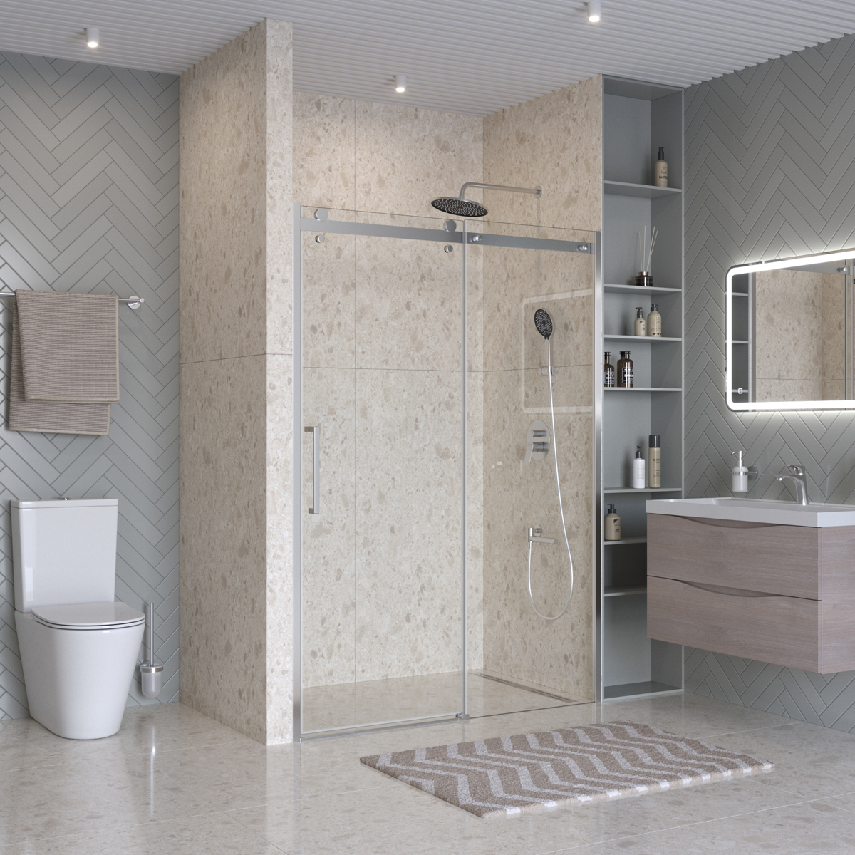 Душевая дверь BelBagno MARINO-2-BF-1-140-C-CR