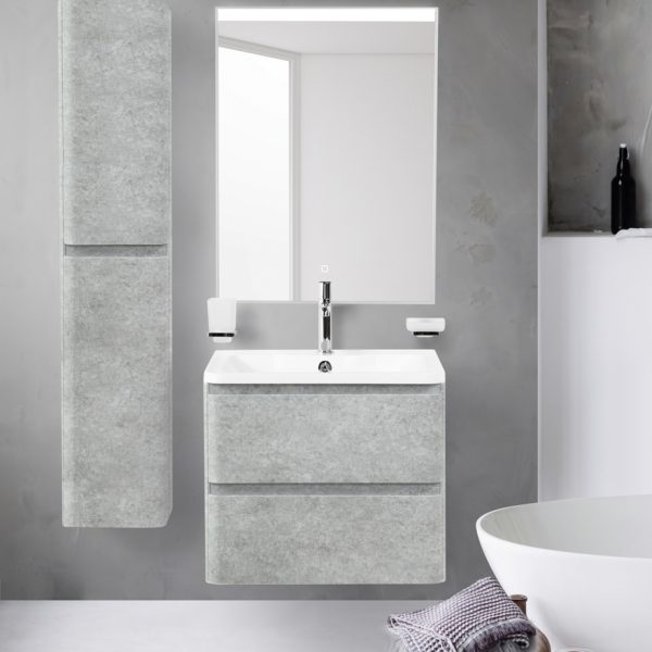 BelBagno - Тумба с раковиной подвесная  ALBANO 70 Cemento Verona Grigio, раковина белая