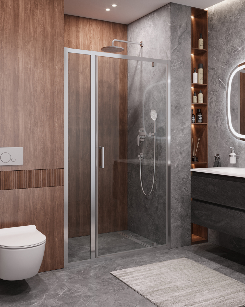 Душевая дверь CEZARES MOLVENO-BA-11-80+20-C-Cr-IV