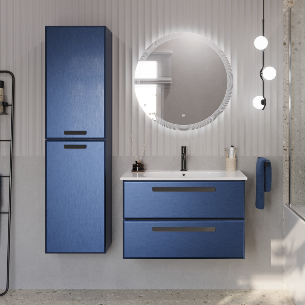 Тумба с раковиной подвесная CEZARES ECO-CER 80 Sapfiro, раковина белая