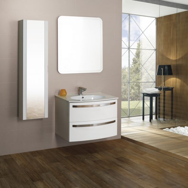 CEZARES - Тумба с раковиной подвесная  COMFORT 75 Bianco lucido, раковина белая