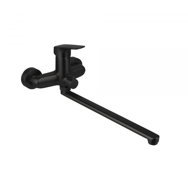 Акватек - Смеситель для ванны с длинным изливом AQUATEK, матовый черный AQ1042MB Вега