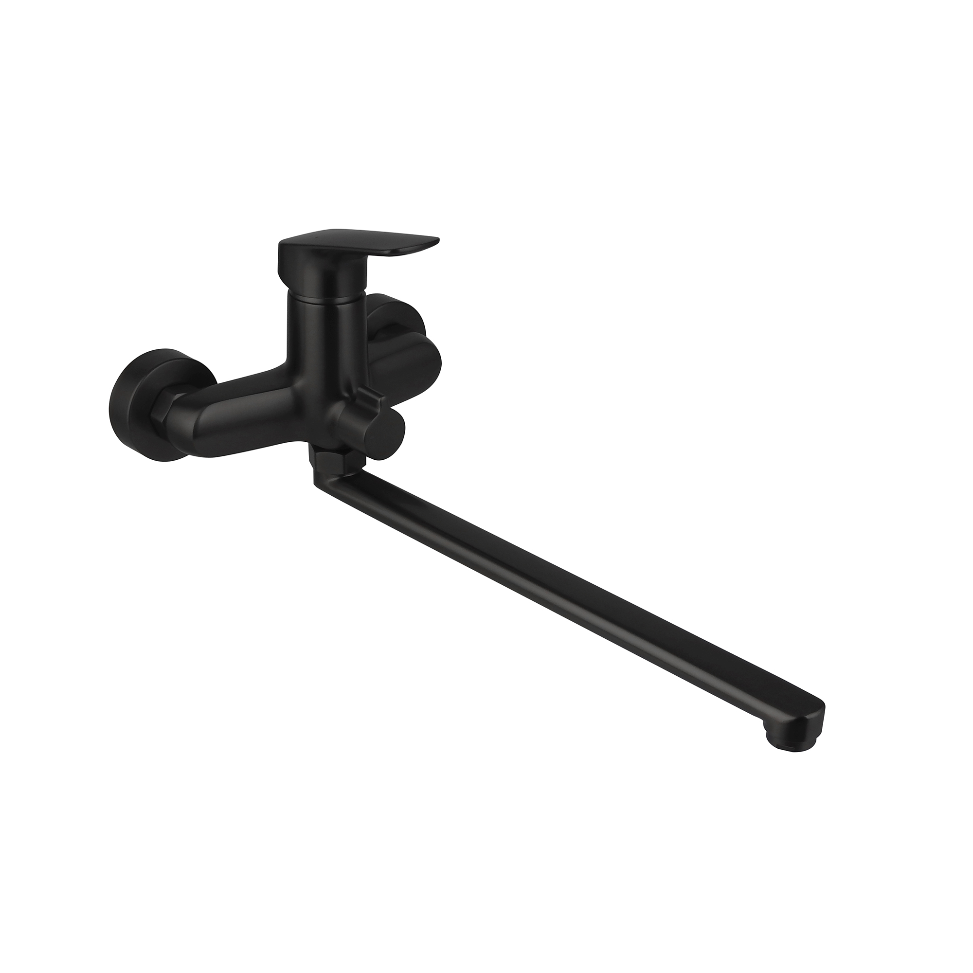 Смеситель для ванны с длинным изливом AQUATEK, матовый черный AQ1042MB Вега