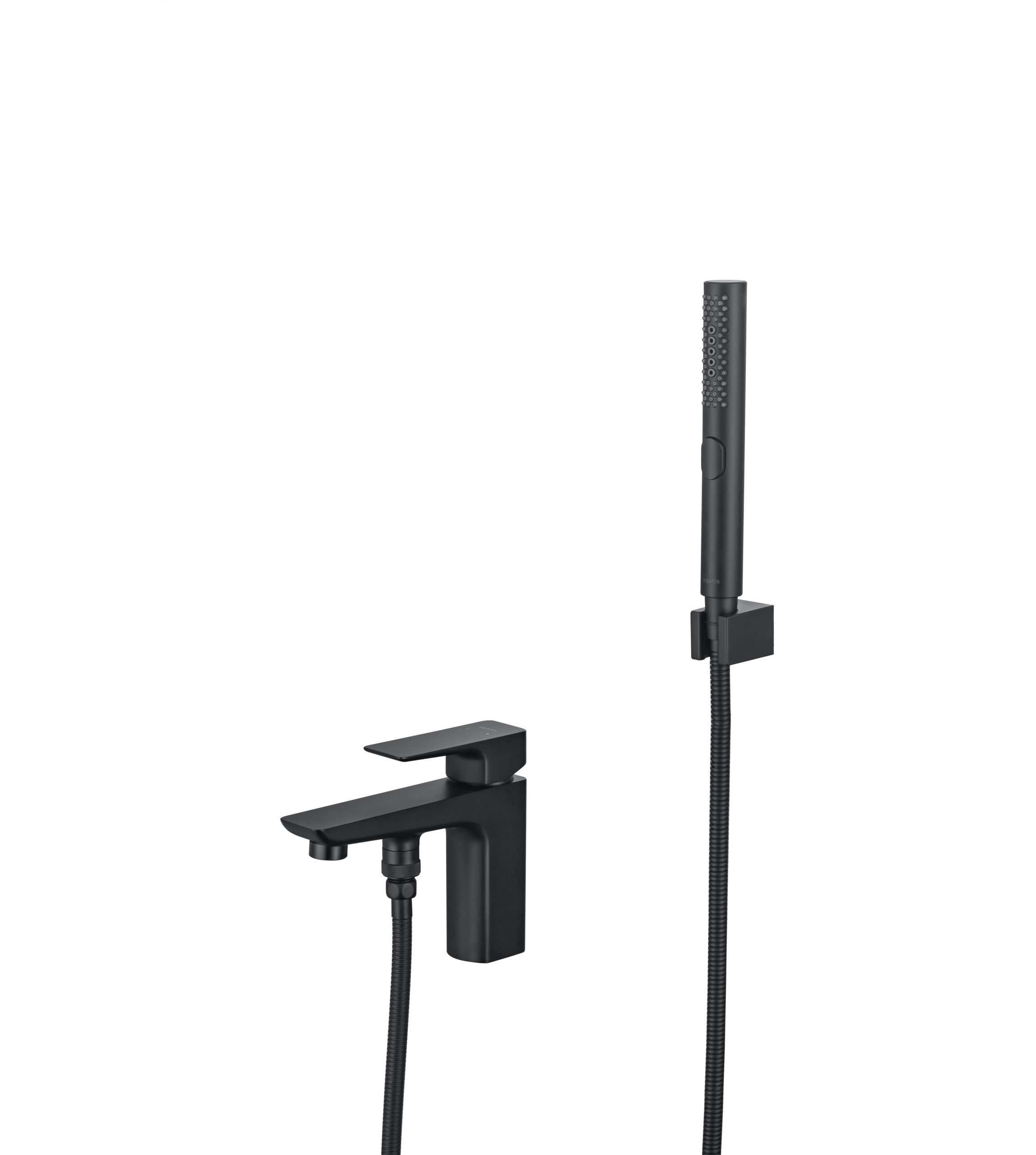 Смеситель врезной на борт ванны на 1 отв. AQUATEK, матовый черный AQ1044MB Вега